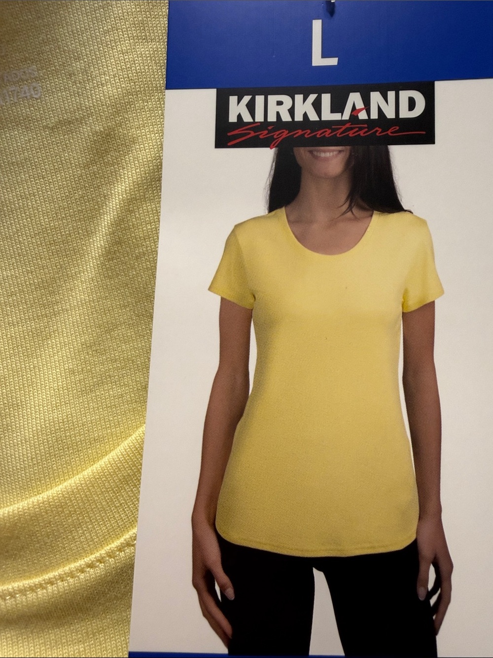 Kirkland Signature Women's Yellow Short Sleeve Tee Pima Cotton L NWT